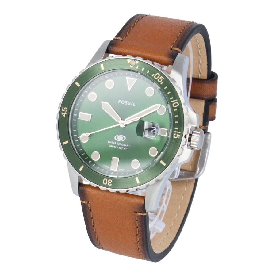 FOSSIL フォッシル BLUE腕時計 メンズ クオーツ アナログ 3針 ステンレス レザー グリーン シルバー ブラウン FS5946 爆 ...