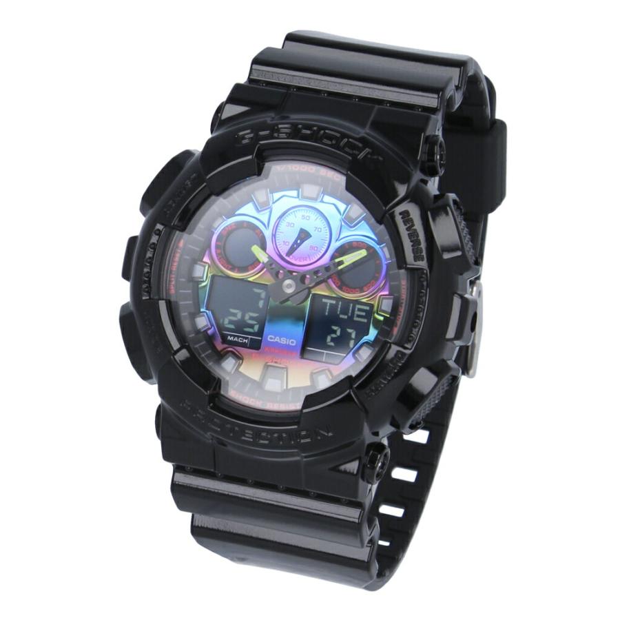 CASIO カシオ G-SHOCK ジーショック Gショック Virtual Rainbow Gamer’s RGBシリーズ 腕時計 時計 メンズ  アナデジ ブラック レインボー GA-100RGB-1A 1年保証