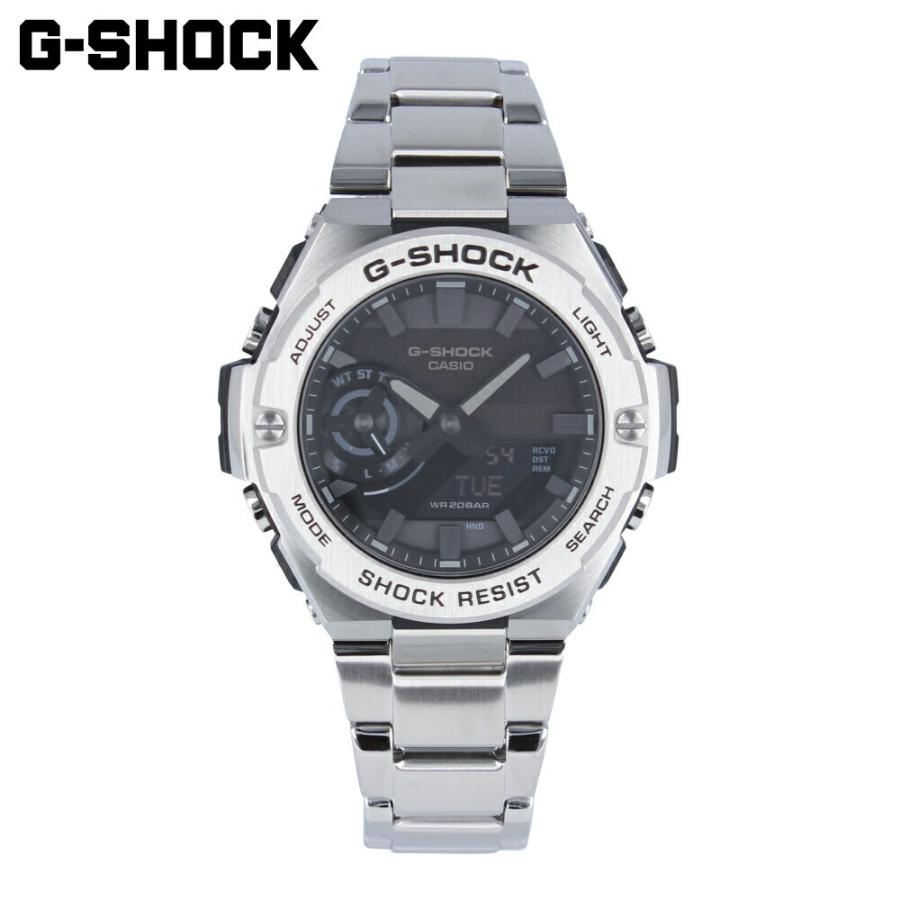 CASIO カシオ G-SHOCK ジーショック Gショック G-STEEL GST-B500 Series 腕時計 時計 メンズ ソーラー Bluetooth シルバー ブラック GST-B500D-1A1 1年保証