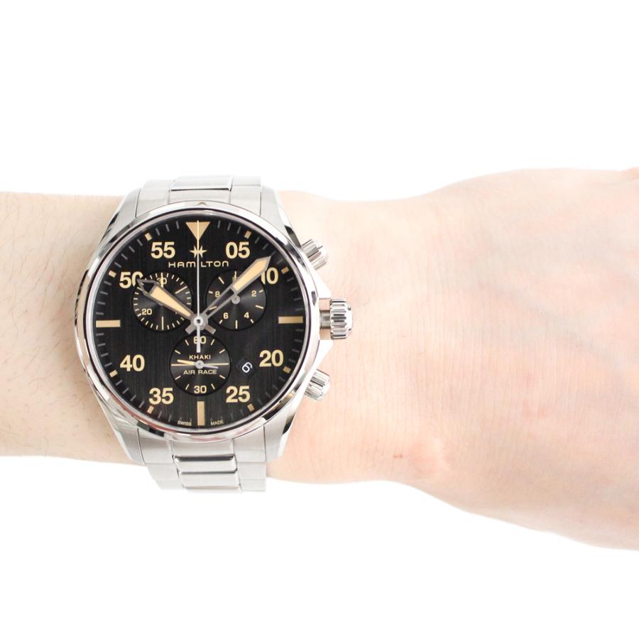 HAMILTON ハミルトン カーキ アビエーション カーキパイロット 腕時計 メンズ クオーツ クロノグラフ ステンレス シルバー ブラック  H76722131 1年保証