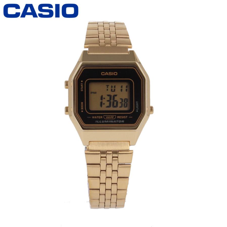 クーポン配布中！CASIO カシオ カシオスタンダード 腕時計 時計 レディース クオーツ デジタル メタル ゴールド ブラック LA680WGA-1 父の日｜tokei-tokia