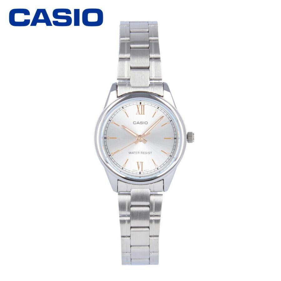 CASIO カシオ カシオスタンダード チープカシオ チプカシ 腕時計 時計 レディース クオーツ アナログ 3針 ステンレス メタル シルバー LTP-V005D-7B2 1年保証｜tokei-tokia