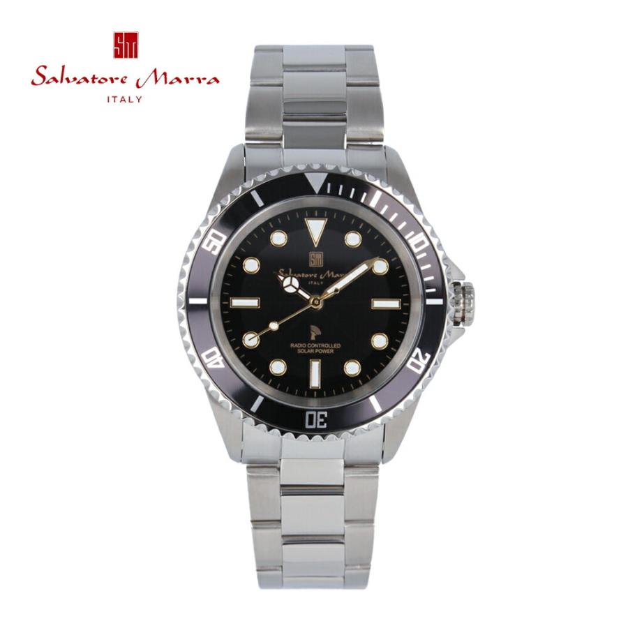 Salvatore Marra / ソーラー腕時計/アナログ/ステンレス/BLK/SM-22110 SALVATORE MARRA サルバトーレマーラ腕時計 メンズ 電波ソーラー