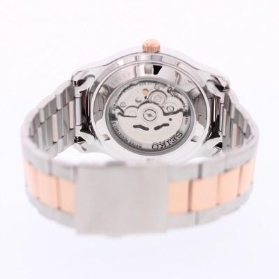 【新品】セイコー 自動巻き 腕時計 シルバー/ローズゴールド 希少/電池交換済】SEIKO 腕時計 シルバー ゴールド ブレスレットウォッチ