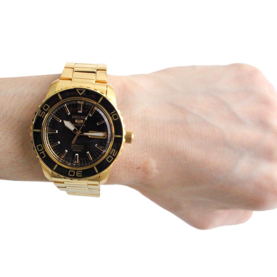 【稼動】 美品 SEIKO ファイブスポーツ 腕時計 メンズ ゴールド 自動巻き Seiko 5 SEIKO5 Sports セイコーファイブ スポーツ腕時計 メンズ