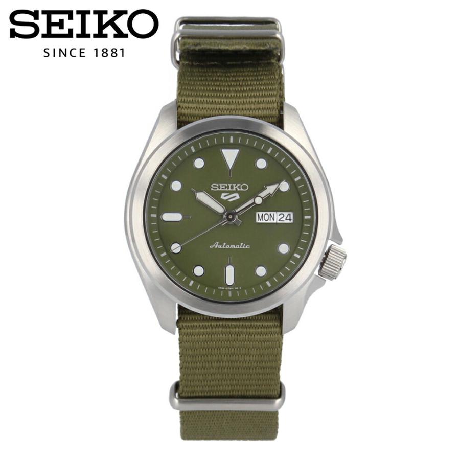 セイコー5 自動巻き グリーン文字盤 デイデイト ナイロンベルト Seiko 5 SEIKO5 セイコーファイブ腕時計 メンズ オートマチック