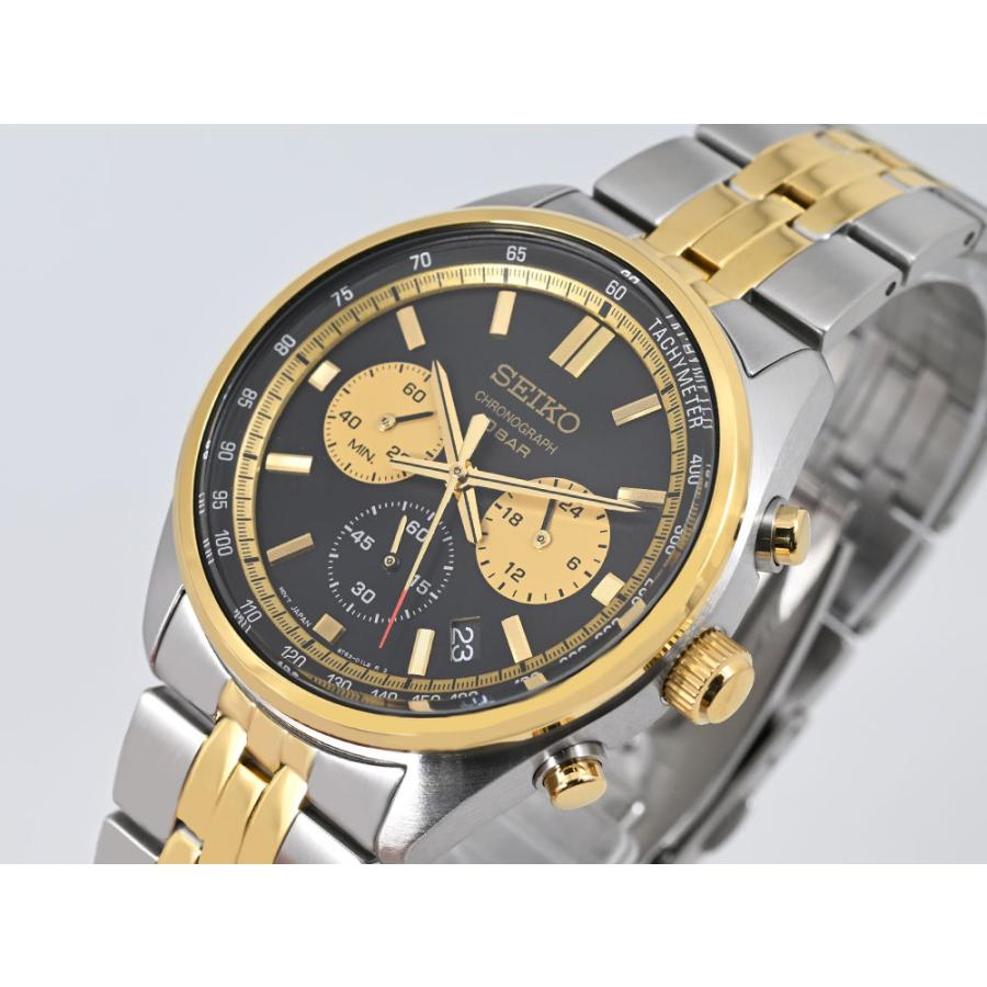 SEIKO ナノ クォーツ 時計 ゴールド/ブラック UNISEX SEIKO（セイコー） CHRONOGRAPH メンズ クオーツ アナログ クロノ