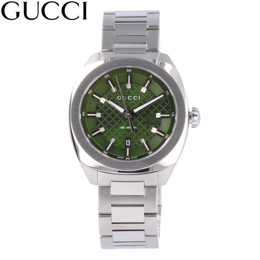 GUCCI YA142313【美品】 GUCCI グッチ YA142313 I GG2570 腕時計 メンズ グリーン