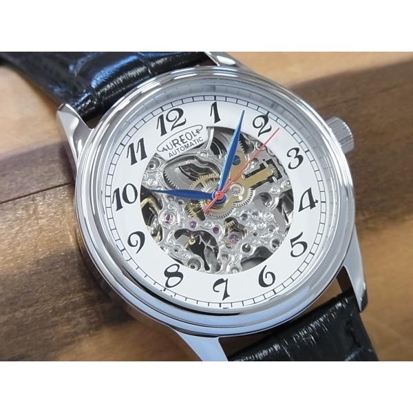 オレオール AUREOLE SW614M-03 自動巻き式時計 スケルトンウオッチ