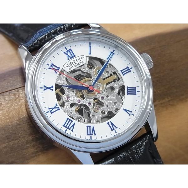 オレオール AUREOLE SW614M-06 自動巻き式時計 スケルトンウオッチ 