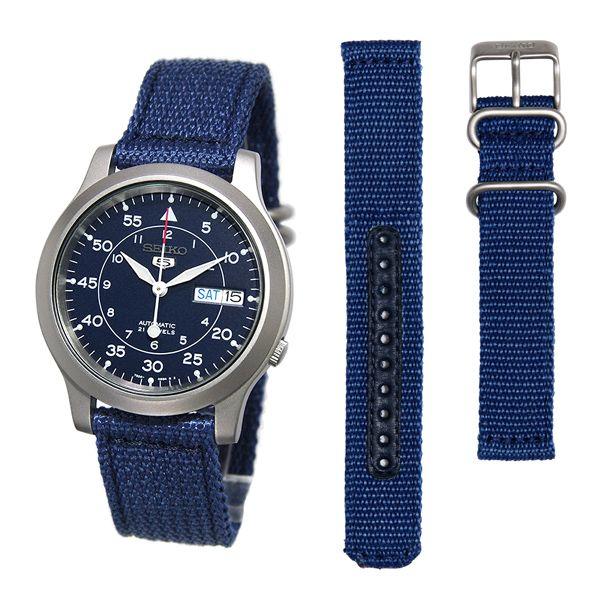 [10年保証]  セット商品 [セイコーインポート] [逆輸入品] SEIKO5 SNK807K2 と スペアベルト（4K12JZ）の2点セット