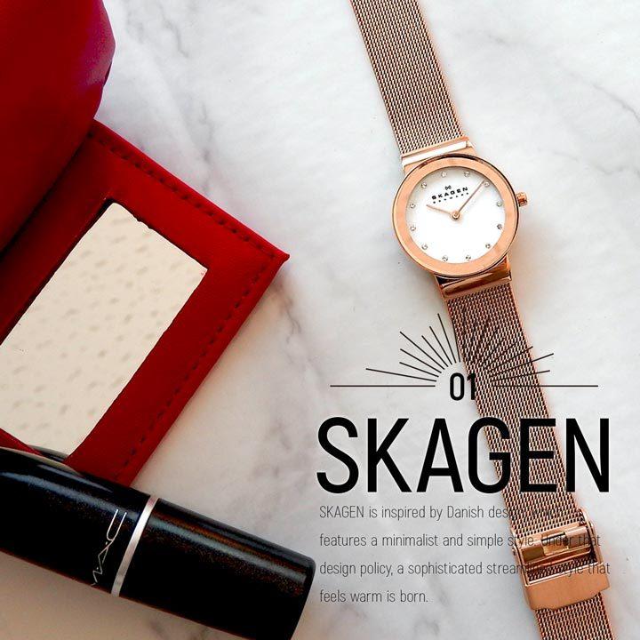 ポイント最大6倍 SKAGEN スカーゲン 358SRRD 海外モデル アナログ レディース 腕時計 ウォッチ 金 ピンクゴールド 白蝶貝 メタル バンド｜tokeiten｜07