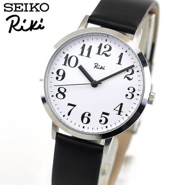 お取り寄せ セイコー アルバ リキ 腕時計 SEIKO ALBA Riki スタンダード AKPK424 メンズ 国内正規品 アナログ ブラック 白 ホワイト 革ベルト レザー｜tokeiten