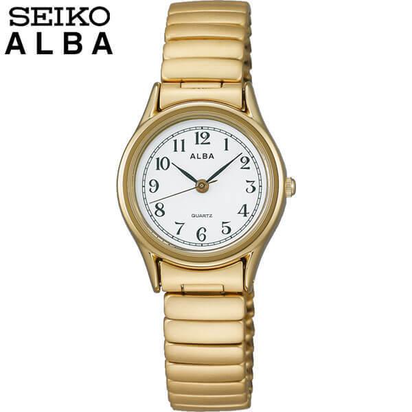 お取り寄せ SEIKO セイコー ALBA アルバ クオーツ AQHK440 国内正規品 レディース レディス 腕時計 白 ホワイト 金 ゴールド メタル バンド