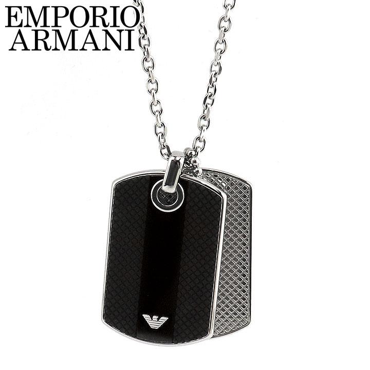 EMPORIO ARMANI エンポリオアルマーニ ダブルプレート イーグルロゴ ネックレス ペンダント メンズ 黒 ブラック 銀 シルバー  EGS1542040 海外モデル 腕時計 メンズ アクセの加藤時計店 - 通販 - PayPayモール