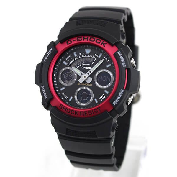 G-SHOCK Gショック ジーショック g-shock gショック BASIC 腕時計 メンズ AW-591-4A 黒 ブラック 赤 アナログ アナデジ 逆輸入｜tokeiten｜04