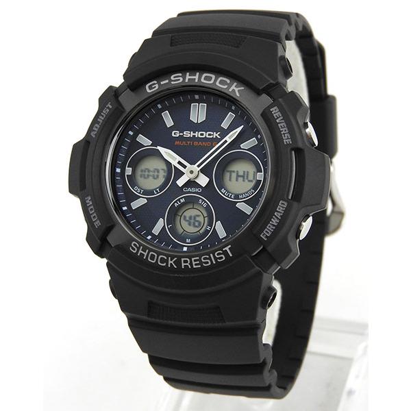 CASIO カシオ G-SHOCK AWG-M100SB-2A 海外モデル 電波ソーラー メンズ 腕時計 アナログ デジタル ネイビー ブルー  ブラック 逆輸入 ブランド 40代 gショック