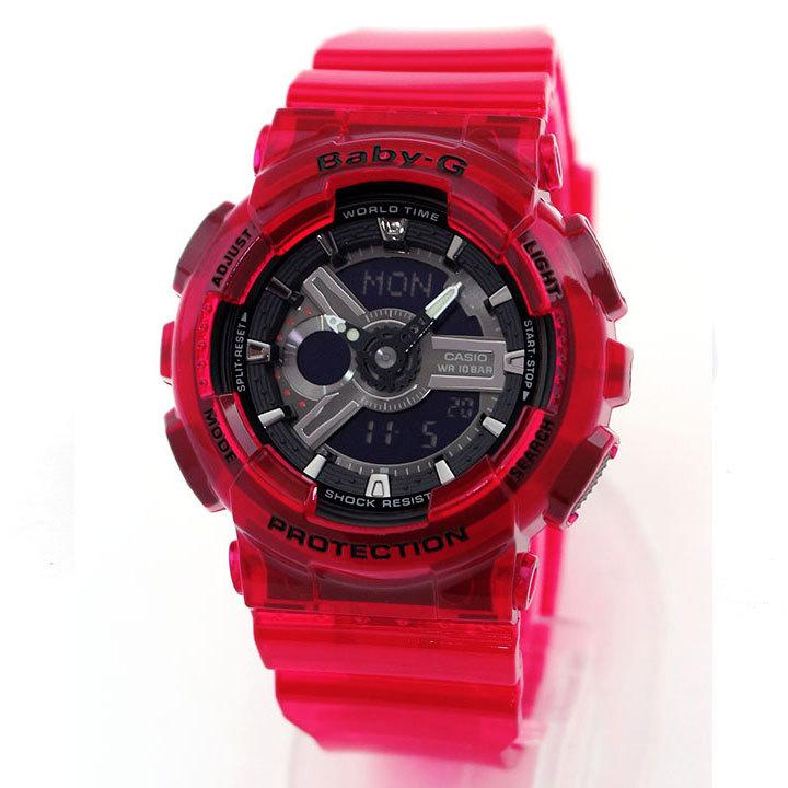 レア　カシオ レディース Baby-G 防水　腕時計 レッド BABY-G ポイント最大6倍 Baby-G ベビ−G CASIO カシオ BA-110CR-4A