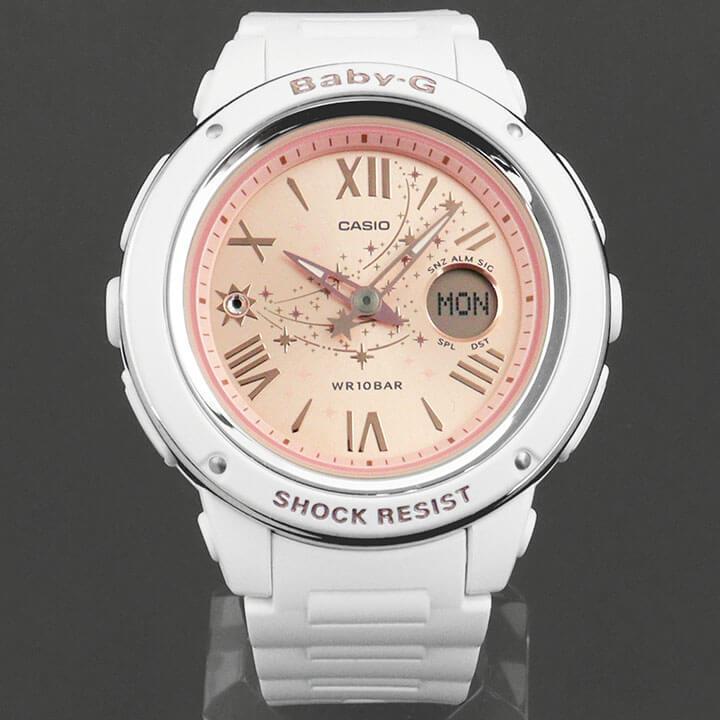 CASIO Baby-G カシオ ベビーG ベイビージー BGA-150ST-7A スターダイアルシリーズ 星 腕時計 時計 アナログ アナデジ  ウレタン ピンク 白 ホワイト レディース
