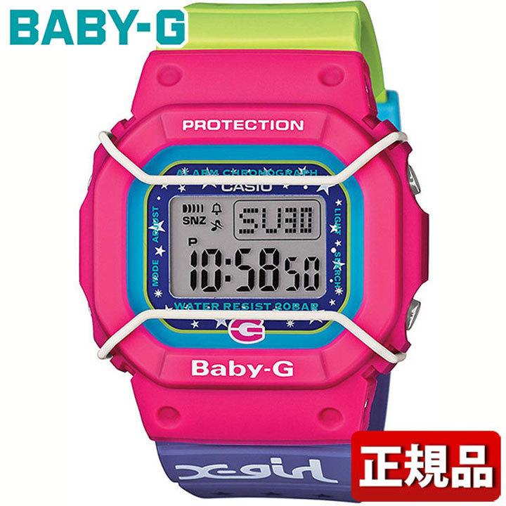 CASIO カシオ Baby-G ベビーG BGD-500XG-4JR X-girlコラボレーションモデル ピンク PINK マルチカラー レディース 腕時計 国内正規品 デジタル クオーツ 限定｜tokeiten