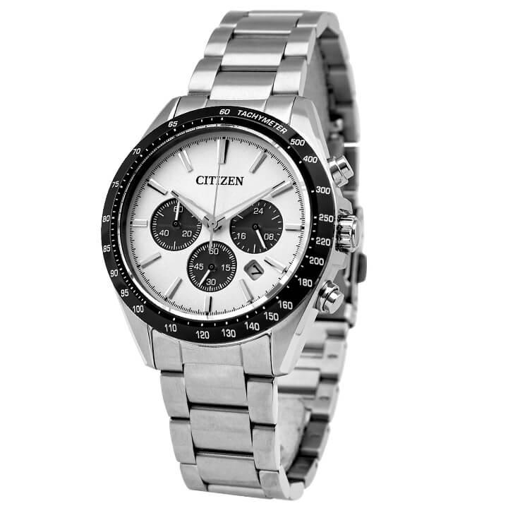 CITIZEN クロノグラフ 時計 シルバー/ホワイト CITIZEN COLLECTION シチズンコレクション エコドライブ クロノグラフ