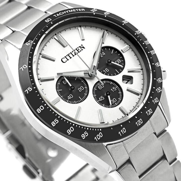 CITIZEN クロノグラフ 時計 シルバー/ホワイト CITIZEN COLLECTION シチズンコレクション エコドライブ クロノグラフ