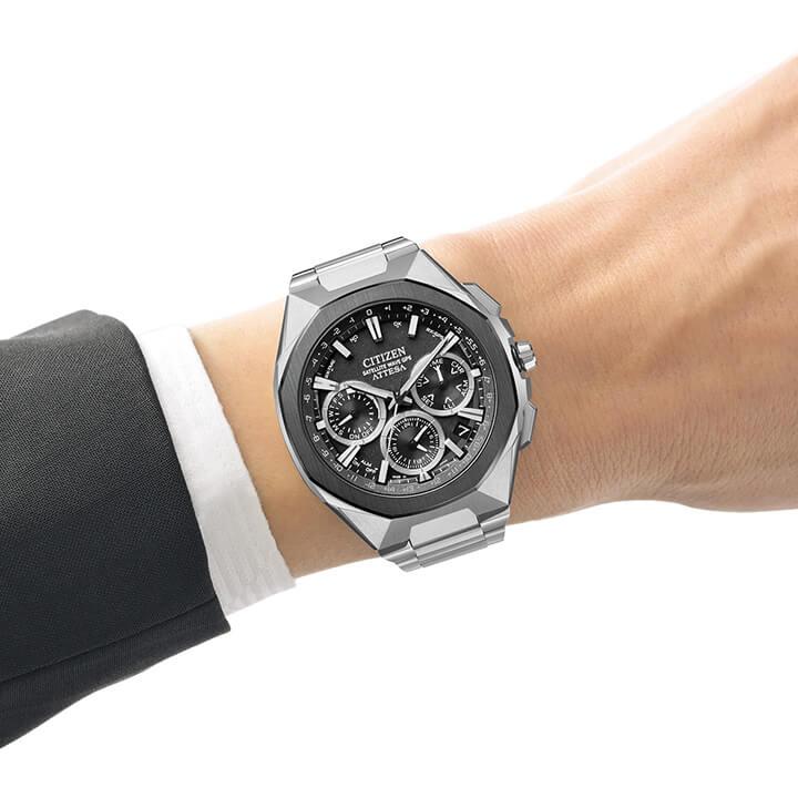 美品　CITIZEN エコドライブ GPS衛星電波時計 アテッサ チタン 動作品 ACT Line お取り寄せ シチズン アテッサ 光発電エコ・ドライブGPS衛星