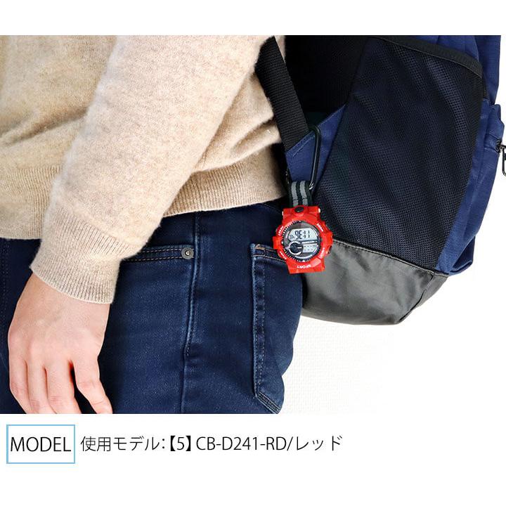 ネコポス CREPHA クレファー CB-D241 ハンギングウォッチ カラビナ 国内正規品 黒 ブラック 赤 レッド 青 ブルー ナイロン デジタル メンズ 腕時計 | CREPHA | 02