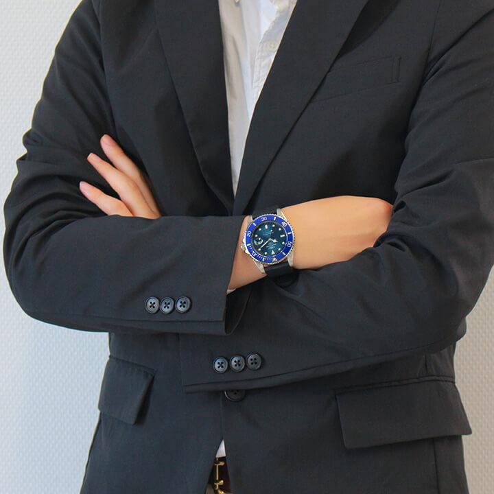 ベゼル訳あり スペアバンド付 Charles Vogele シャルルホーゲル CV-9085 ダイバーズデザイン 時計 メンズ 腕時計 黒 ブラック 20気圧防水 カレンダー | Charles Vogele | 17