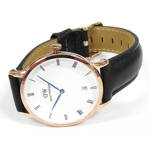 ダニエルウェリントン Daniel Wellington Dapper ダッパー 34mm カレンダー レディース ペア 腕時計 レザー ベルト 黒 ピンクゴールド 1131DW｜tokeiten｜06