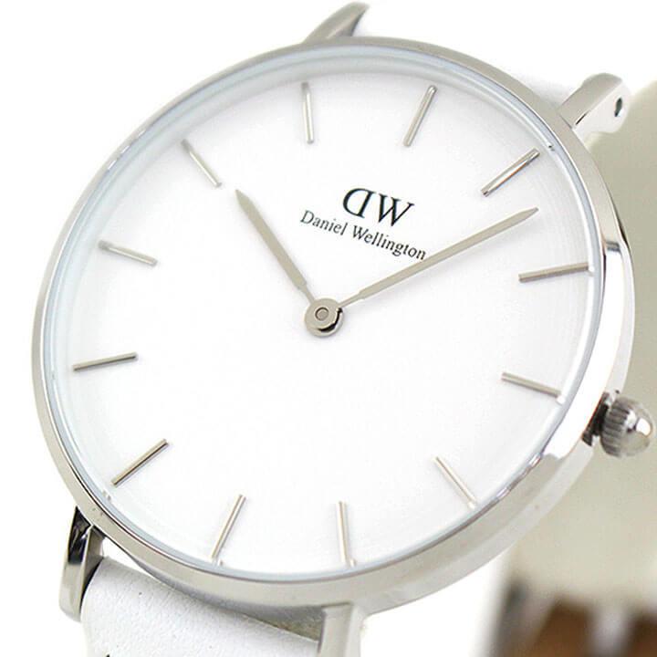 Daniel Wellington ダニエルウェリントン  DW00100190 CLASSIC PETITE BONDI アナログ レディース 腕時計 海外モデル 白 ホワイト 銀 シルバー 革ベルト レザー｜tokeiten｜04