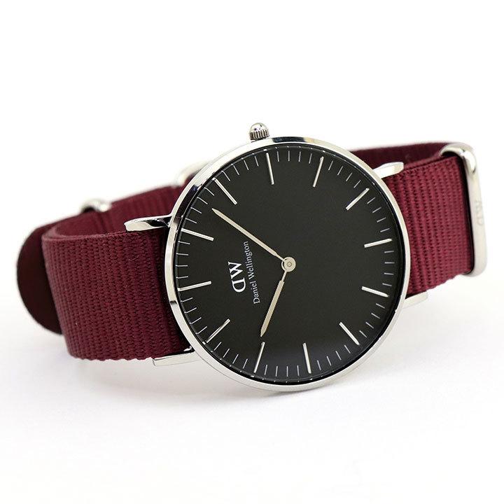 Daniel Wellington ダニエルウェリントン DW00100274 レディース メンズ 36mm 腕時計 アナログ 黒 ブラック 赤 ワインレッド Natoバンド 海外モデル｜tokeiten｜07