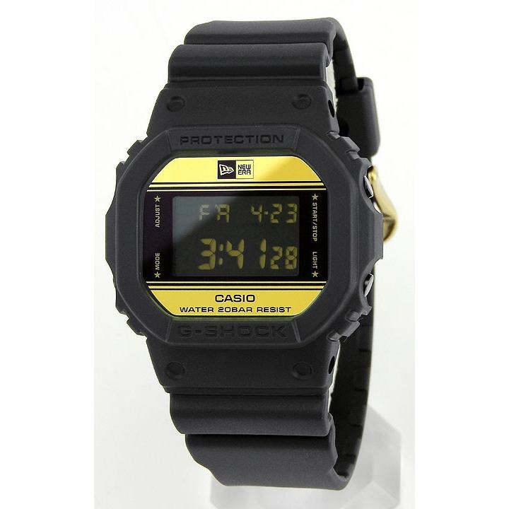 G-SHOCK Gショック CASIO カシオ DW-5600NE-1 35周年 限定モデル ニューエラ コラボモデル デジタル メンズ 腕時計 四角 海外モデル 黒 ブラック 金 ゴールド｜tokeiten｜02