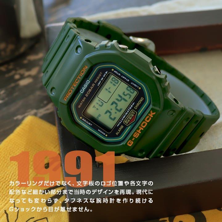 カシオ Gショック ジーショック CASIO G-SHOCK BASIC 腕時計 メンズ DW-5600RB-3 復刻 ORIGIN 防水 デジタル 緑 グリーン カジュアル｜tokeiten｜08