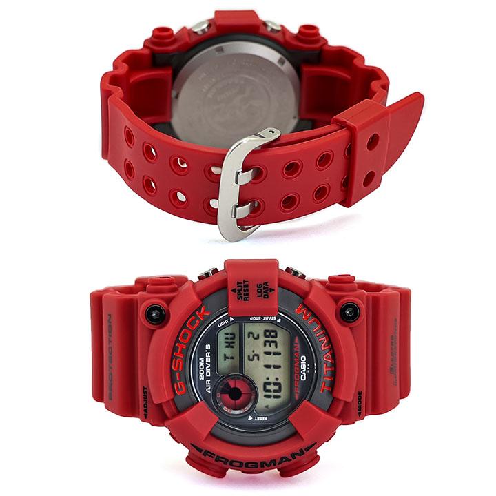 電池交換済プレミア商品・保証なし・外装＆BOX訳あり Gショック ジーショック G-SHOCK FROGMAN フロッグマン DW-8200F-4JR 防水 デジタル 赤 レッド 腕時計｜tokeiten｜05