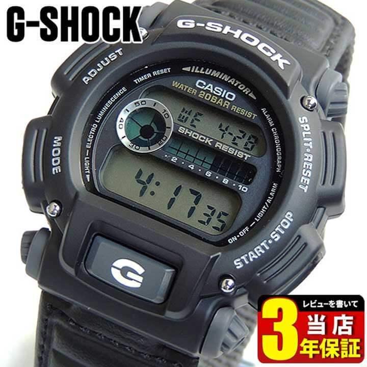 Gショック BASIC 海外モデル ナイロンベルト ミリタリー ブラック 黒 DW-9052V-1 デジタル メンズ 腕時計 逆輸入｜tokeiten