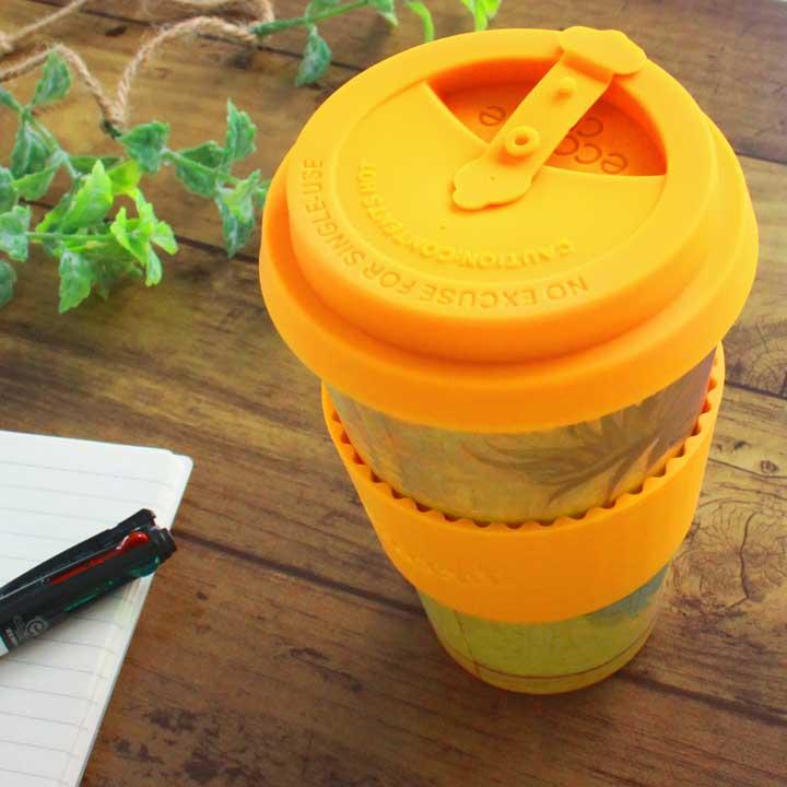 BOX訳あり ecoffee cup エコーヒーカップ コーヒー 蓋付 シリコン タンブラー 400ml ヴァン・ゴッホ イエロー ブルー グリーン 花 お茶 おしゃれ 女性 ギフト | ecoffee cup | 05