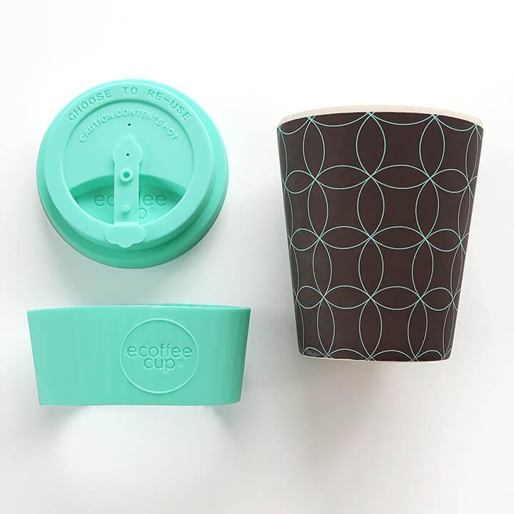 ecoffee cup エコーヒーカップ テキスタイル コーヒー お茶 カップ 水色 ブラウン レッド 花 蓋 シリコン タンブラー かわいい おしゃれ お家カフェ ギフト | ecoffee cup | 04