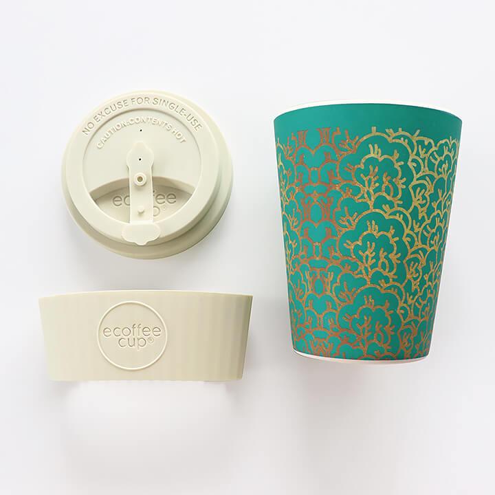 ecoffee cup エコーヒーカップ テキスタイル コーヒー お茶 カップ ブラック ホワイト グリーン 蓋 シリコン タンブラー かわいい おしゃれ お家カフェ ギフト | ecoffee cup | 04