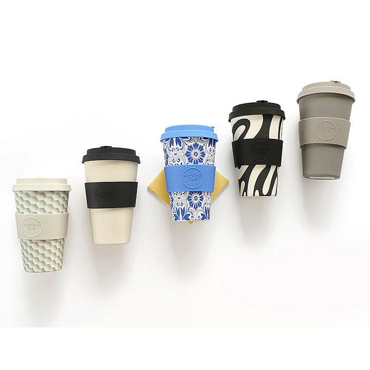 ecoffee cup エコーヒーカップ テキスタイル コーヒー お茶 カップ ブラック ホワイト ブルー 花 蓋 シリコン タンブラー お家カフェ ギフト | ecoffee cup | 06