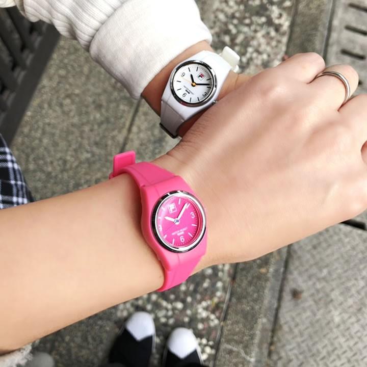 BOXなし ネコポス FILA フィラ レディース キッズ 子供用 腕時計 時計 黒 ブラック 白 ホワイト 青 ブルー ピンク シリコン ラバー カジュアル | FILA | 04