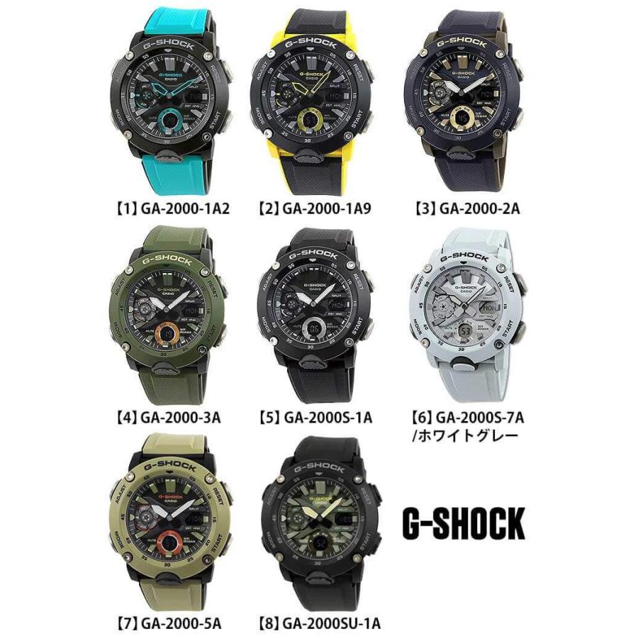 裏蓋訳あり G-SHOCK Gショック カーボン 軽い アナデジ メンズ 腕時計 黒 ブラック ネイビー カーキ カモフラ 迷彩 GA-2000-1A2  GA-2000S-1A GA-2000S-7A｜tokeiten｜02