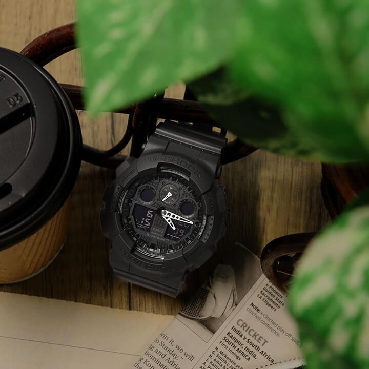 G-SHOCK Gショック ジーショック BASIC g-shock Standard GA-100-1A1 マットブラック 黒 BIG CASE アナデジ 逆輸入｜tokeiten｜08