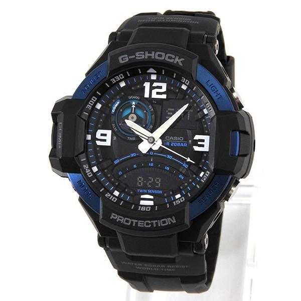 G-SHOCK Gショック CASIO カシオ ジーショック GA-1000-2B SKY COCKPIT スカイコックピット メンズ 黒 ブラック アナログ 腕時計 時計 海外モデル 逆輸入｜tokeiten｜02