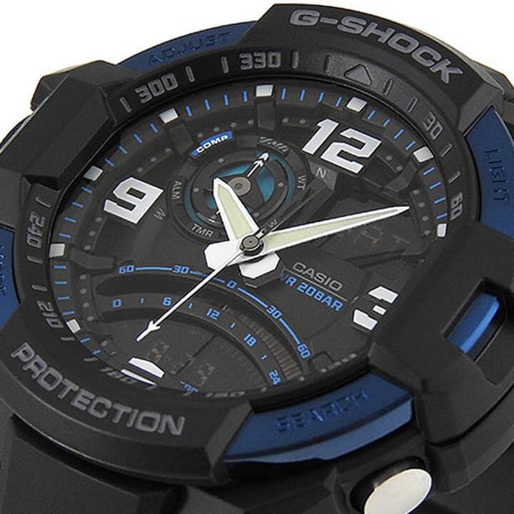 G-SHOCK Gショック CASIO カシオ ジーショック GA-1000-2B SKY COCKPIT スカイコックピット メンズ 黒 ブラック アナログ 腕時計 時計 海外モデル 逆輸入｜tokeiten｜03