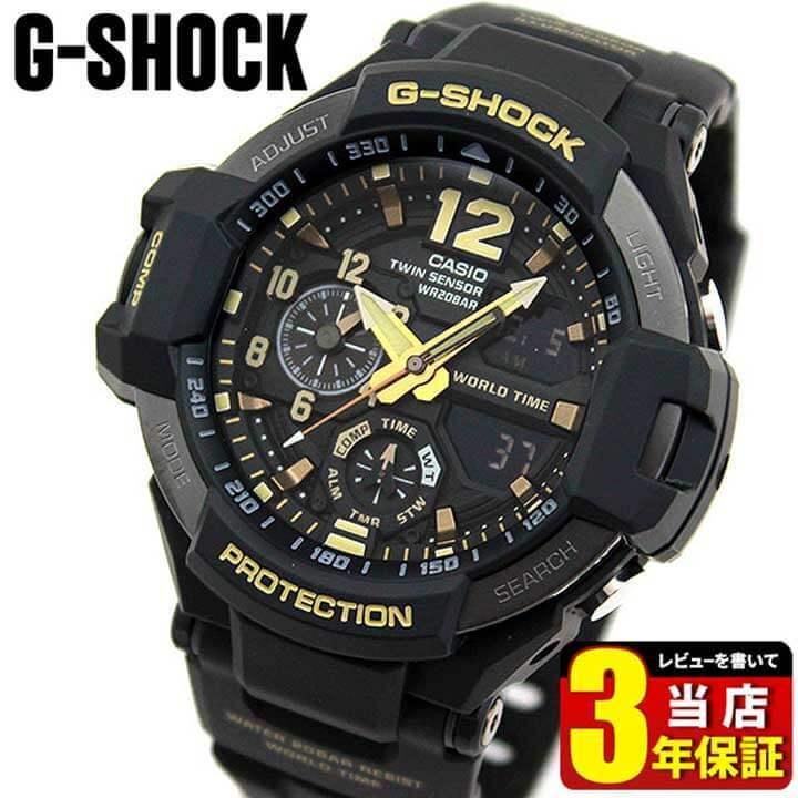 ポイント最大6倍 BOX訳あり カシオ G-SHOCK ジーショック GA-1100GB-1A 海外モデル GULFMASTER マスターオブG メンズ 腕時計 黒 ブラック ゴールド 逆輸入｜tokeiten