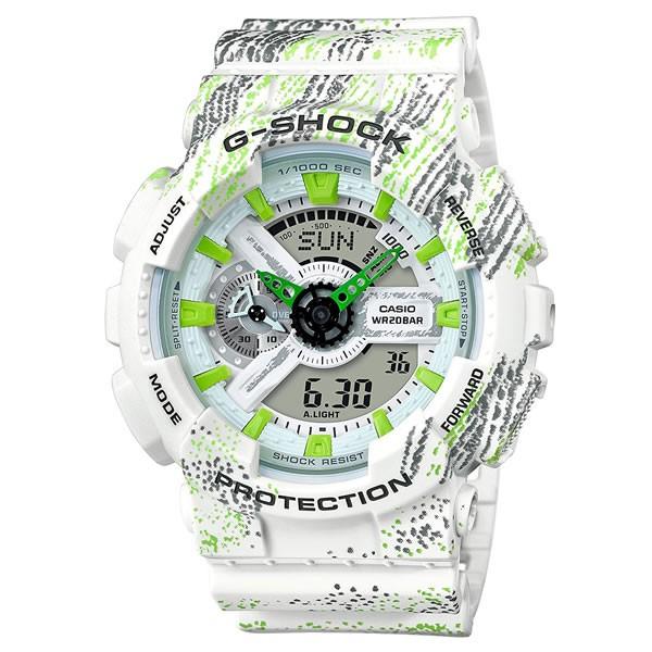 CASIO カシオ G-SHOCK ジーショック クオーツ GA-110TX-7AJF 国内正規品 アナログ デジタル メンズ 腕時計 ウォッチ 白 ホワイト 緑 グリーン カジュアル｜tokeiten｜02