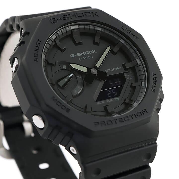 G-SHOCK Gショック BASIC CASIO カシオ ga-2100 カシオーク アナデジ オールブラック 八角形 薄い 軽い 防水 メンズ 腕時計 黒 GA-2100-1A1 海外モデル 薄型｜tokeiten｜04