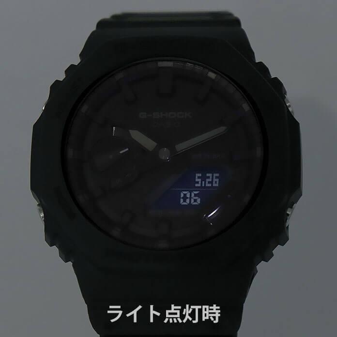 G-SHOCK Gショック BASIC CASIO カシオ ga-2100 カシオーク アナデジ オールブラック 八角形 薄い 軽い 防水 メンズ 腕時計 黒 GA-2100-1A1 海外モデル 薄型｜tokeiten｜08