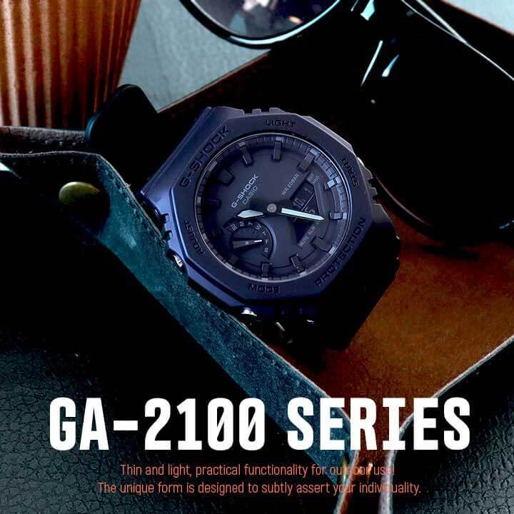G-SHOCK Gショック BASIC CASIO カシオ ga-2100 カシオーク アナデジ オールブラック 八角形 薄い 軽い 防水 メンズ 腕時計 黒 GA-2100-1A1 海外モデル 薄型｜tokeiten｜09